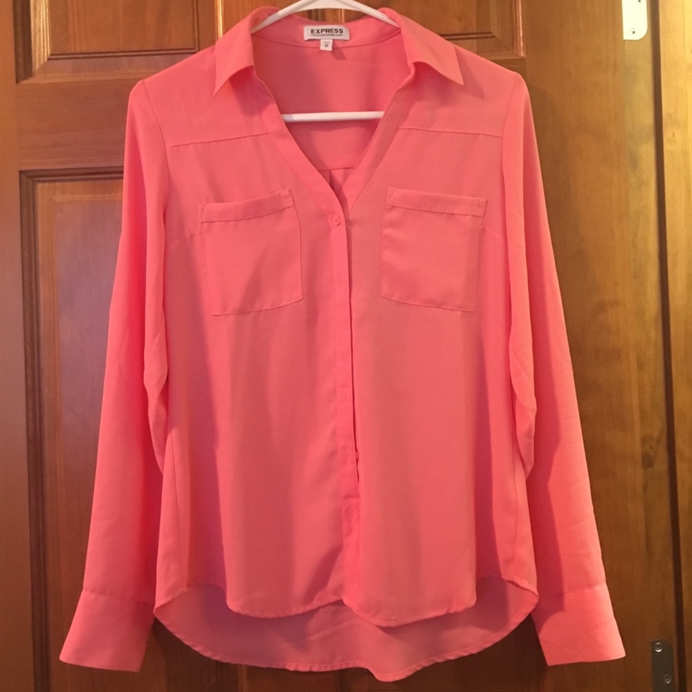 Sheer button down top